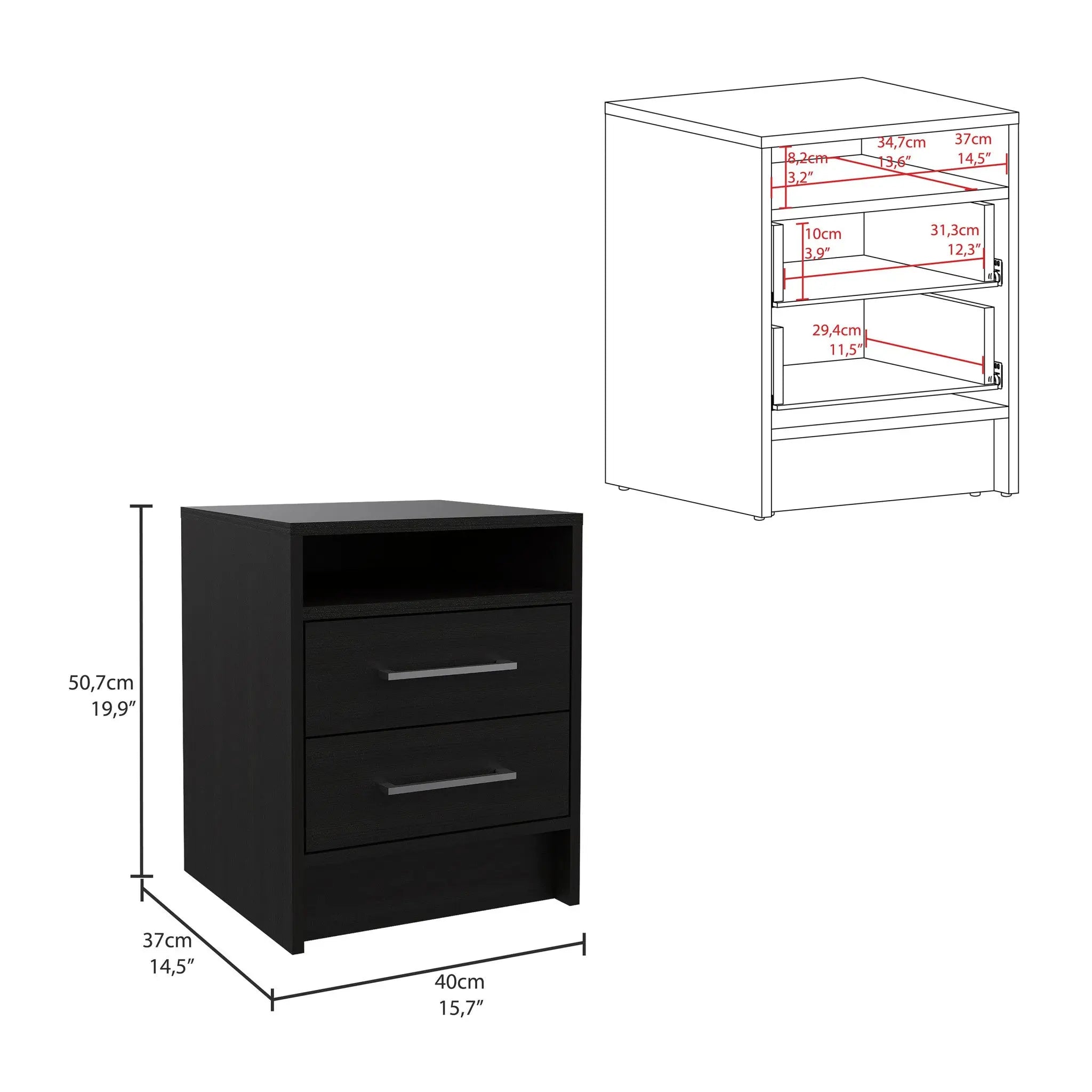 Two Piece Black and Gray Bedroom Set Homeroots Bed & Bath