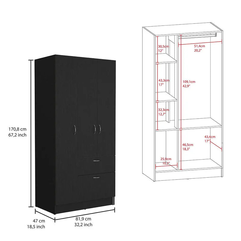 Two Piece Brown and Black Bedroom Set Homeroots Bed & Bath