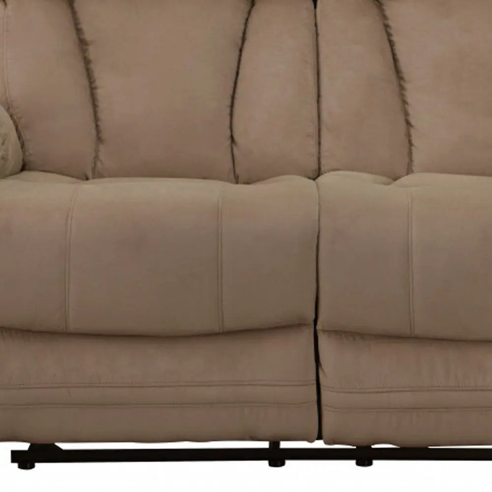 Two Piece Indoor Beige Microsuede Five Person Seating Set Homeroots Living Room
