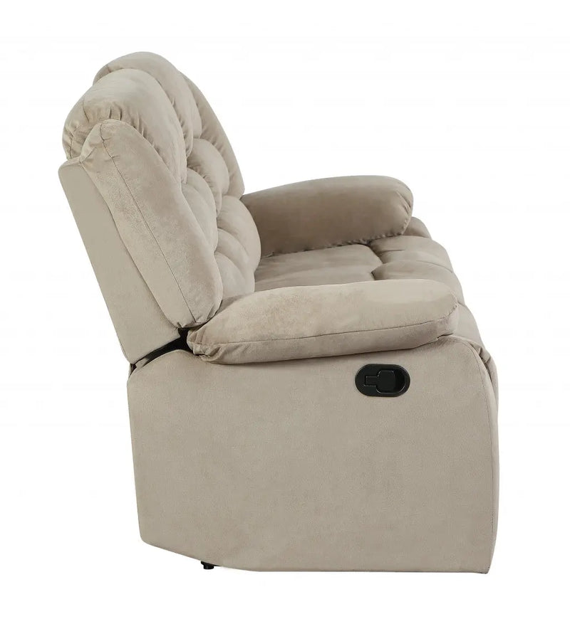 Two Piece Indoor Beige Microsuede Five Person Seating Set Homeroots Living Room
