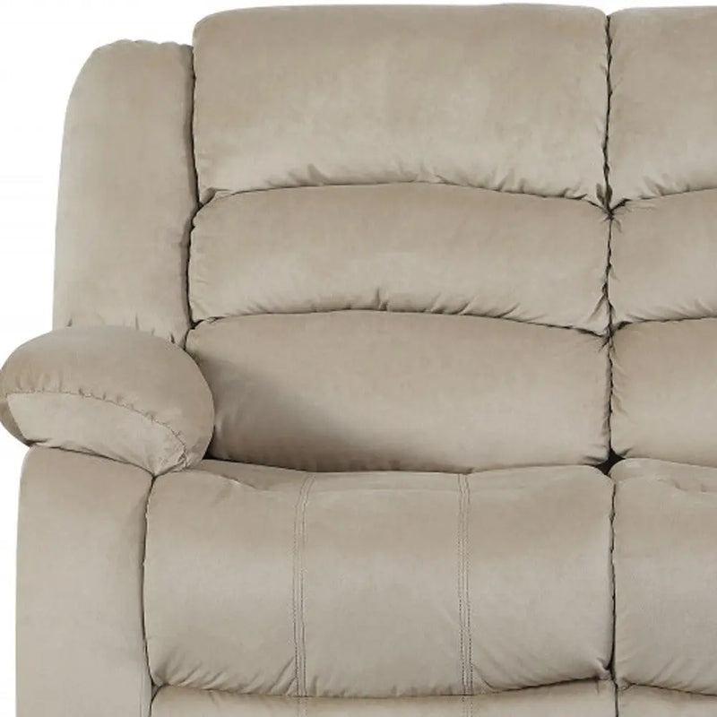 Two Piece Indoor Beige Microsuede Five Person Seating Set Homeroots Living Room