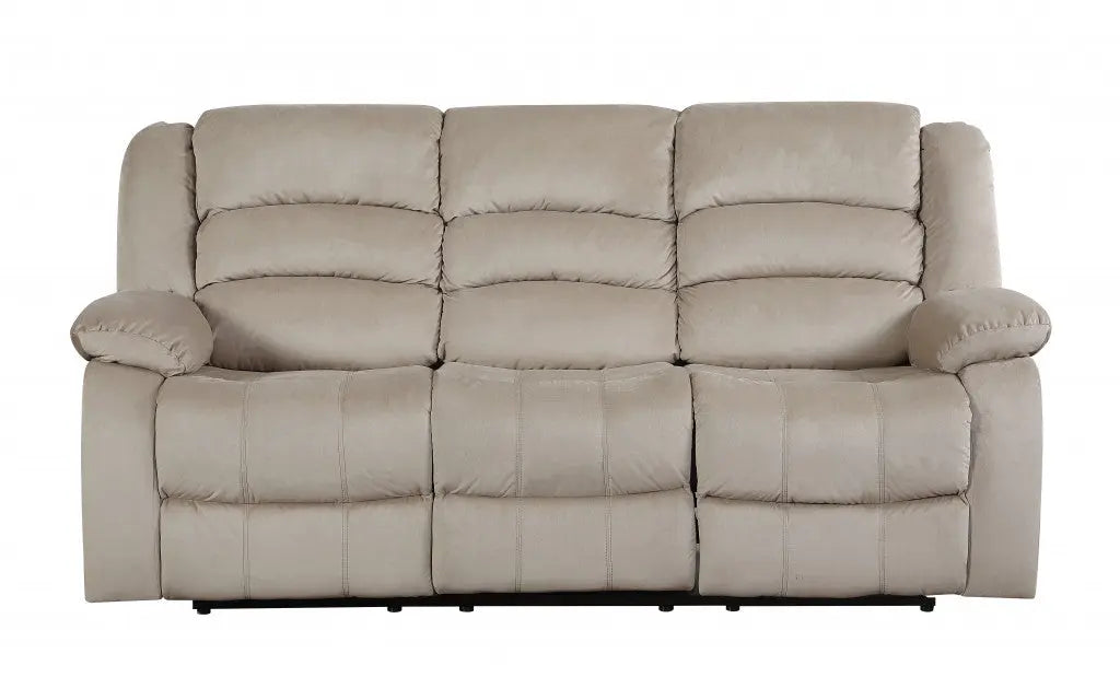 Two Piece Indoor Beige Microsuede Five Person Seating Set Homeroots Living Room