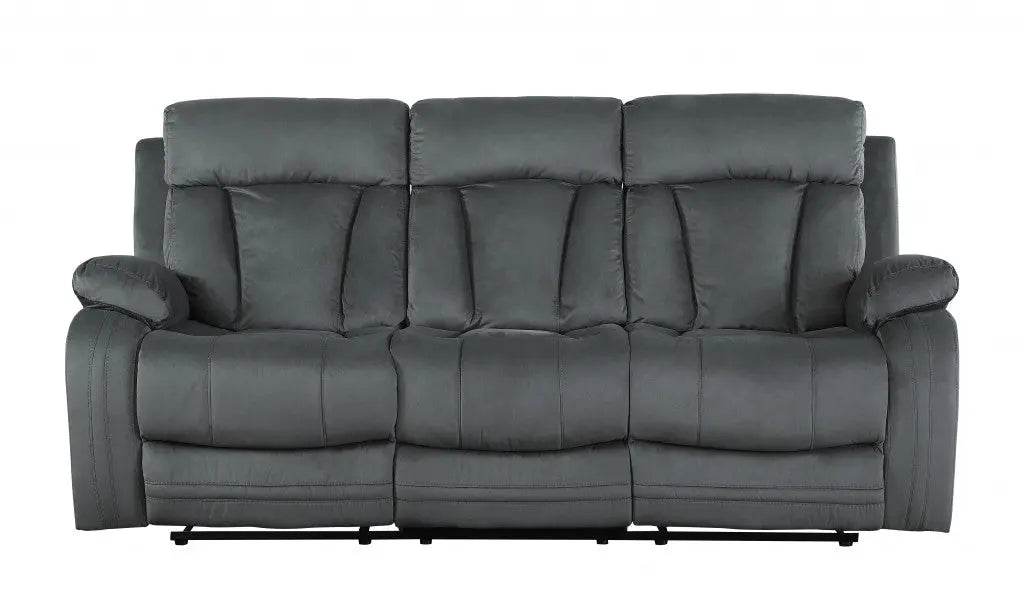 Two Piece Indoor Gray Microsuede Five Person Seating Set Homeroots Living Room
