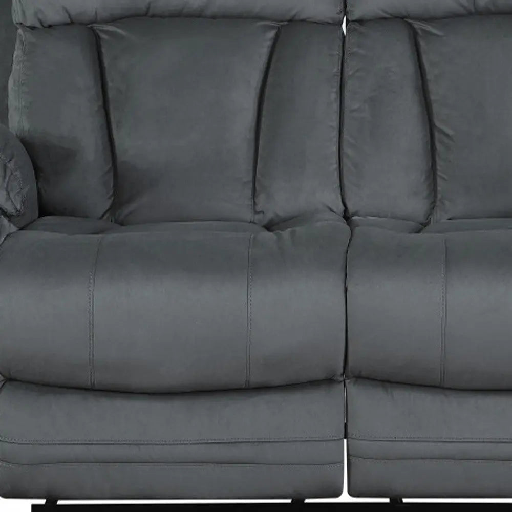 Two Piece Indoor Gray Microsuede Five Person Seating Set Homeroots Living Room