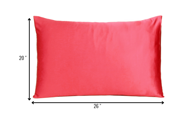 Two Piece Salmon Pink Dreamy Silky Satin Pillowcases Homeroots Bed & Bath