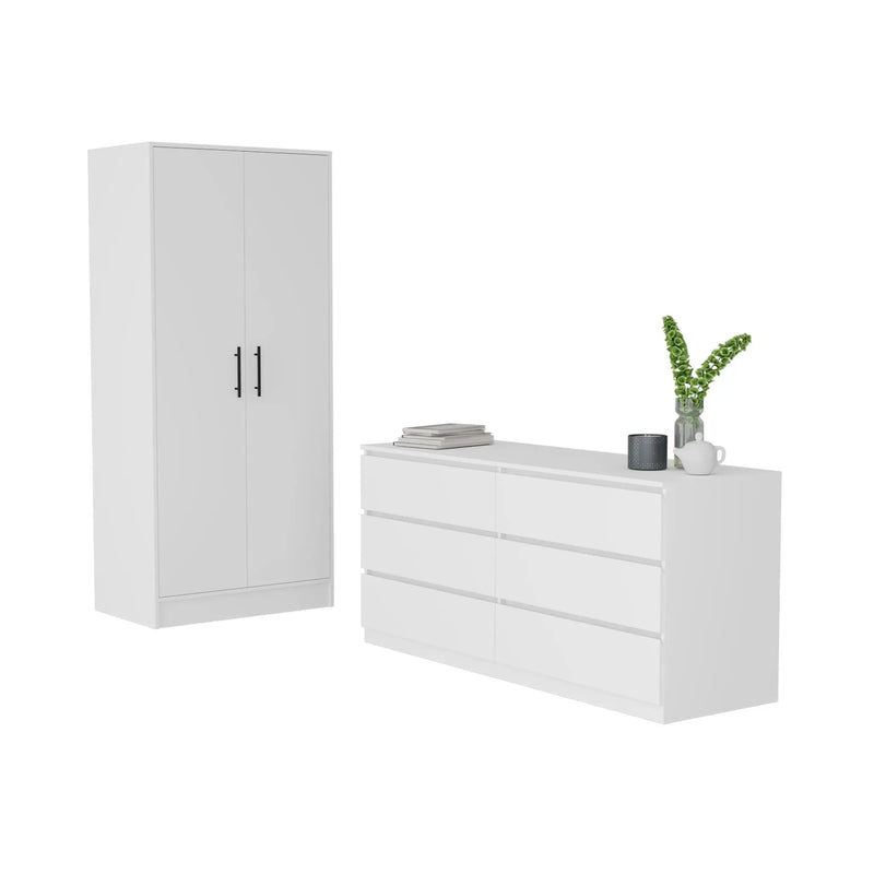Two Piece White Bedroom Set Homeroots Bed & Bath
