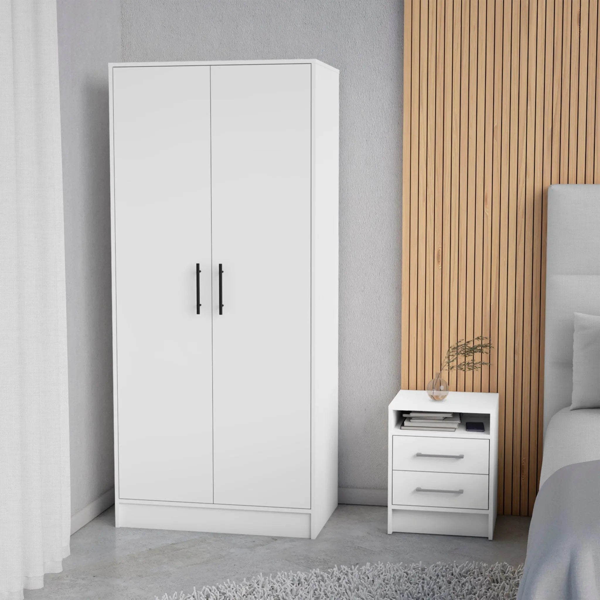 Two Piece White Bedroom Set Homeroots Bed & Bath