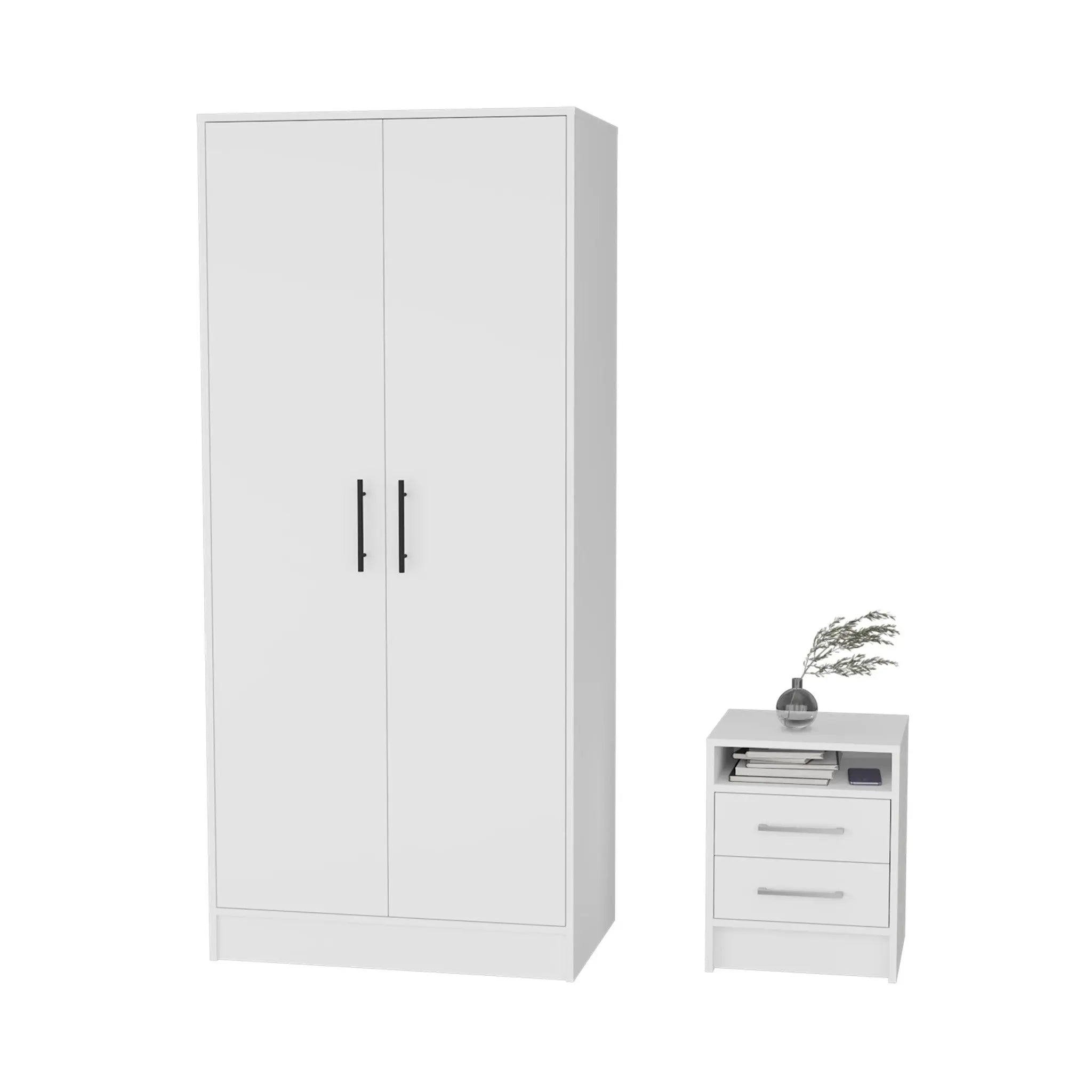 Two Piece White Bedroom Set Homeroots Bed & Bath