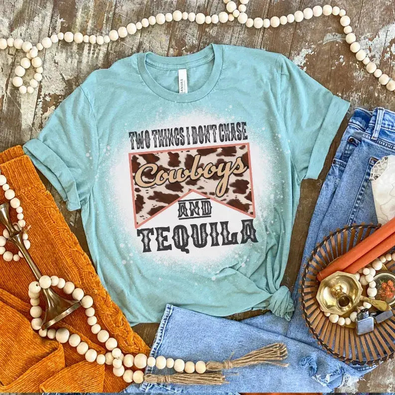 Two Things I don't Chase Teal Shirt Bleached CK's Boutique