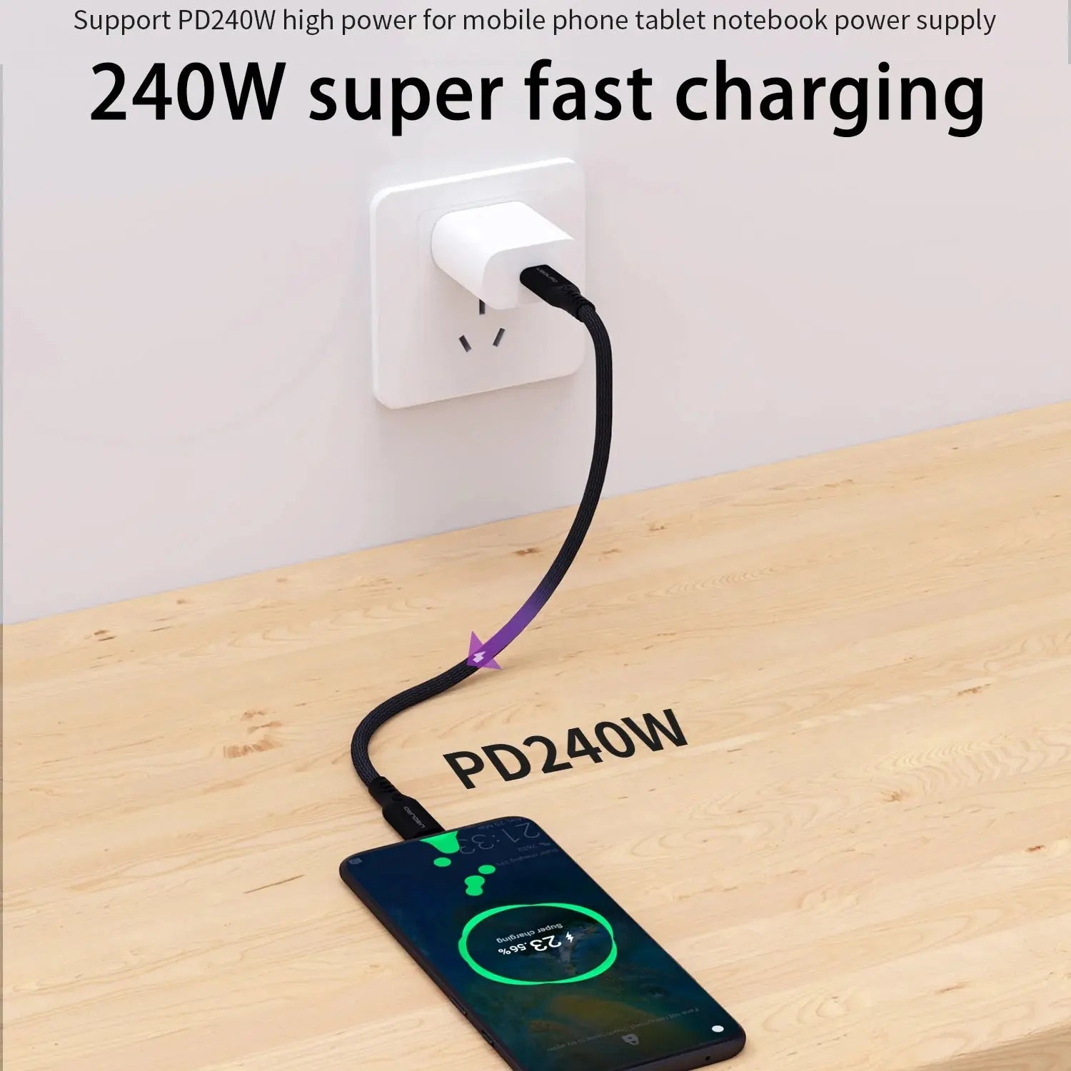 UGOURD Thunderbolt 4 USB4 Cable 40Gbps Thunderbolt3 0.2m-2m 3m Type C Fast Charger Cable 240W Data Transfer USB C For Laptop SSD GreatEagleInc