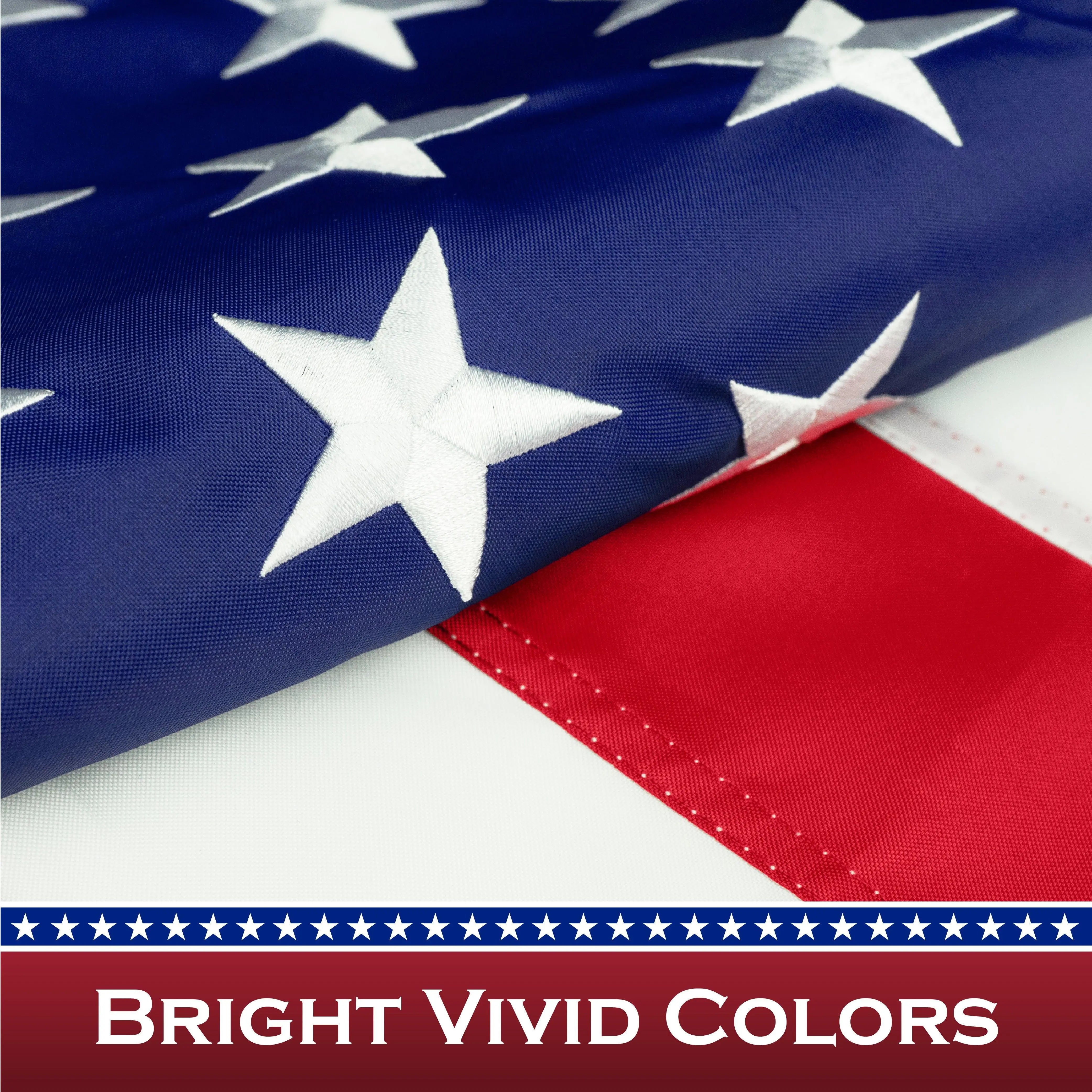 USA American Flag 2.5x4FT 3-Pack Pole Sleeve Embroidered Polyester By G128 G128