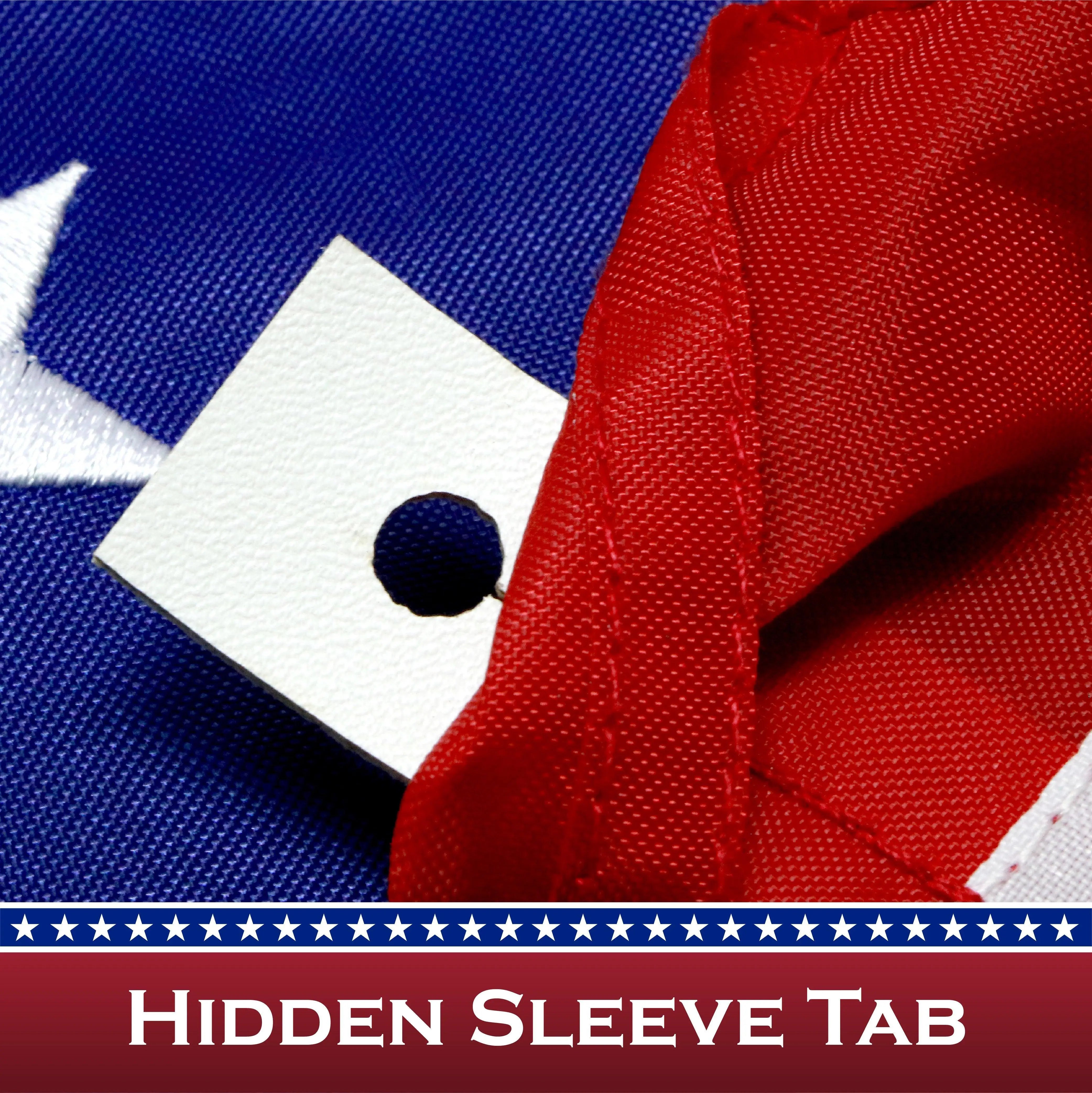 USA American Flag 2.5x4FT 3-Pack Pole Sleeve Embroidered Polyester By G128 G128
