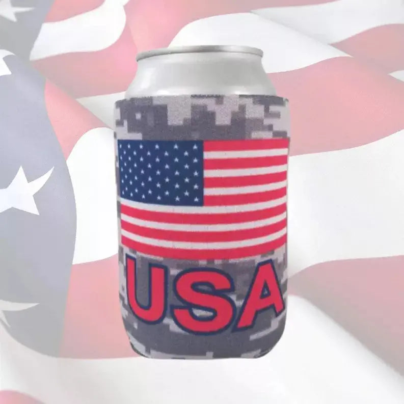 USA American Flag Can Cooler Capital City Commerce