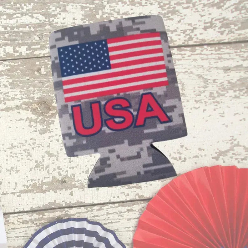 USA American Flag Can Cooler Capital City Commerce