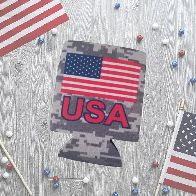 USA American Flag Can Cooler Capital City Commerce