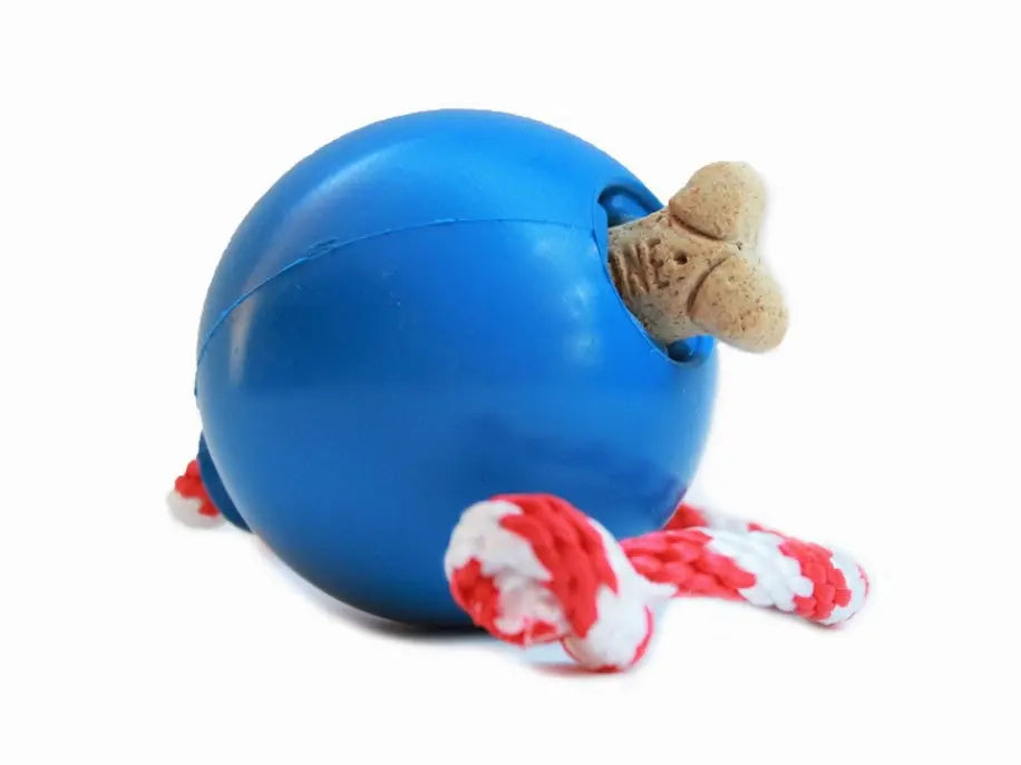 USA-K9 Cherry Bomb Durable Rubber Chew Toy, Treat Dispenser, Reward Toy, Tug Toy, and Retrieving Toy SodaPup