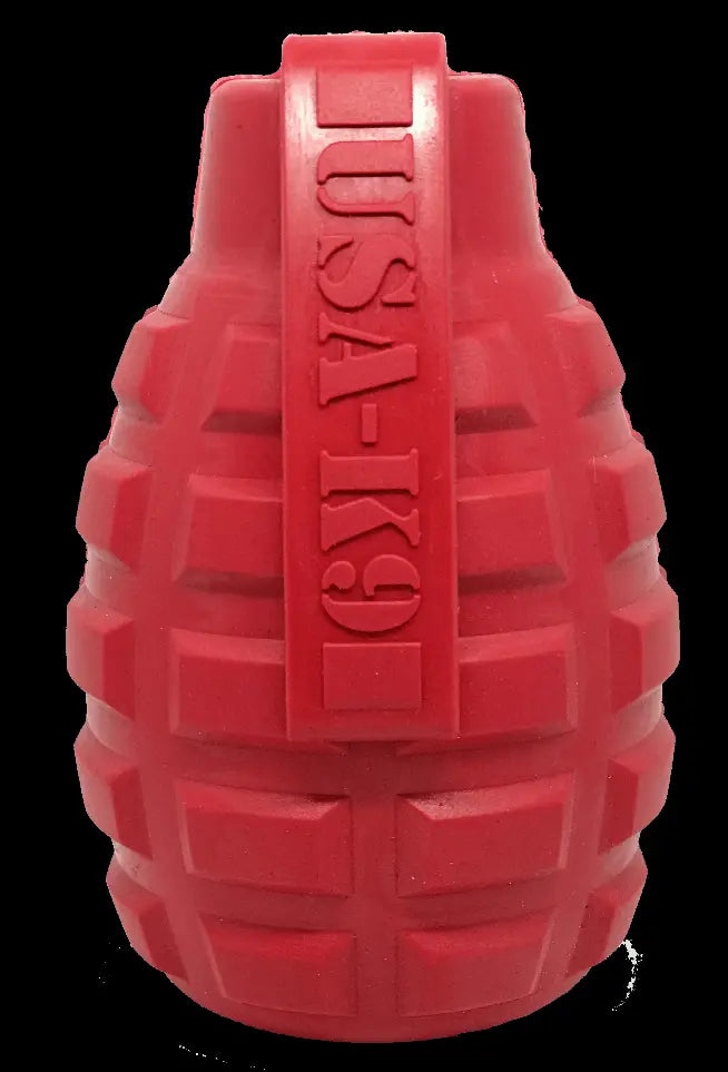 USA-K9 Grenade Durable Rubber Chew Toy & Treat Dispenser SodaPup