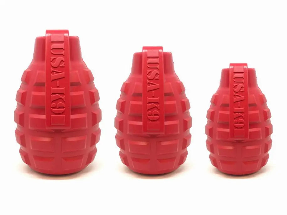 USA-K9 Grenade Durable Rubber Chew Toy & Treat Dispenser SodaPup