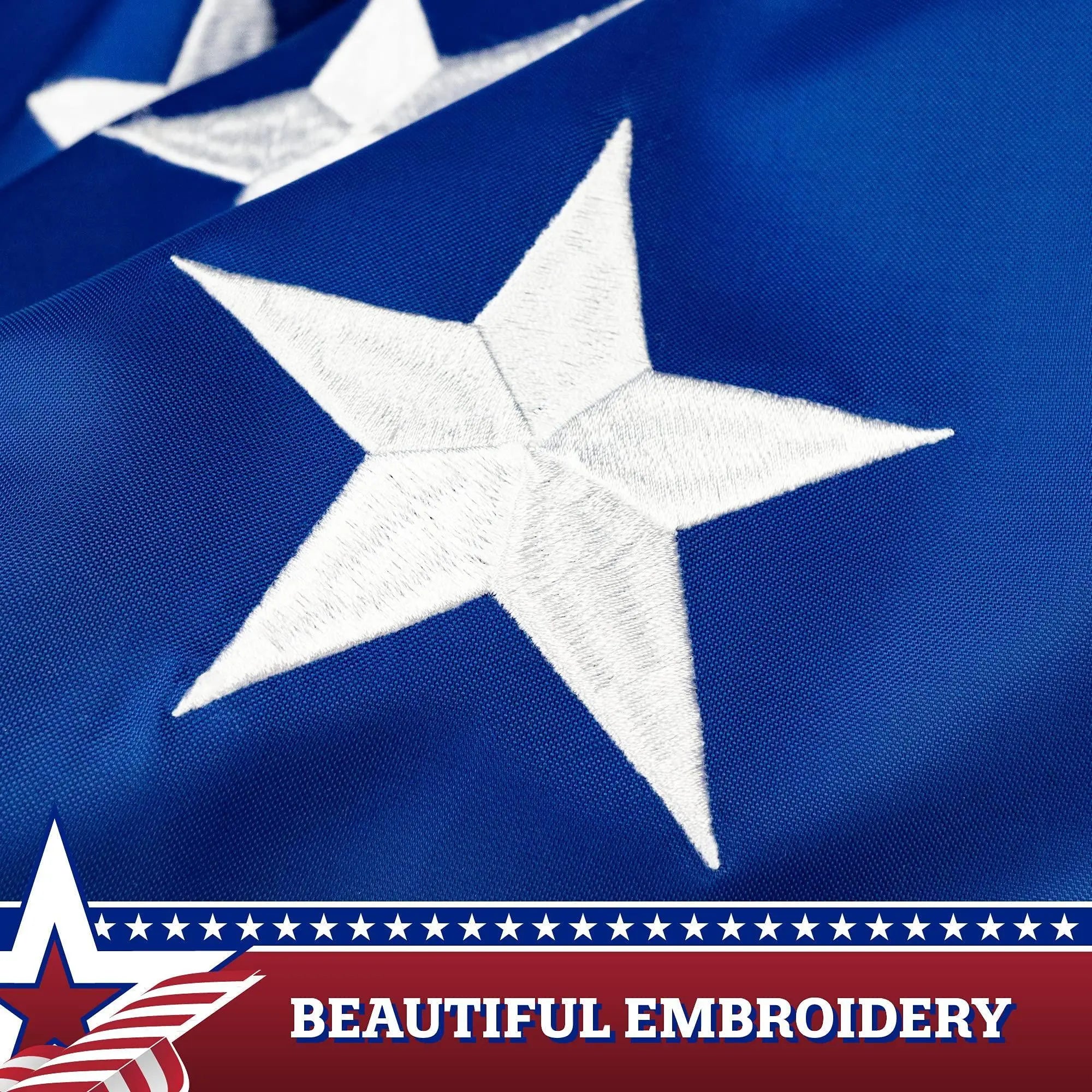 USA Pleated Fan Flag 4x8 Feet American USA Bunting Decoration Flags Embroidered Patriotic Stars & Sewn Stripes Canvas Header Brass Grommets G128
