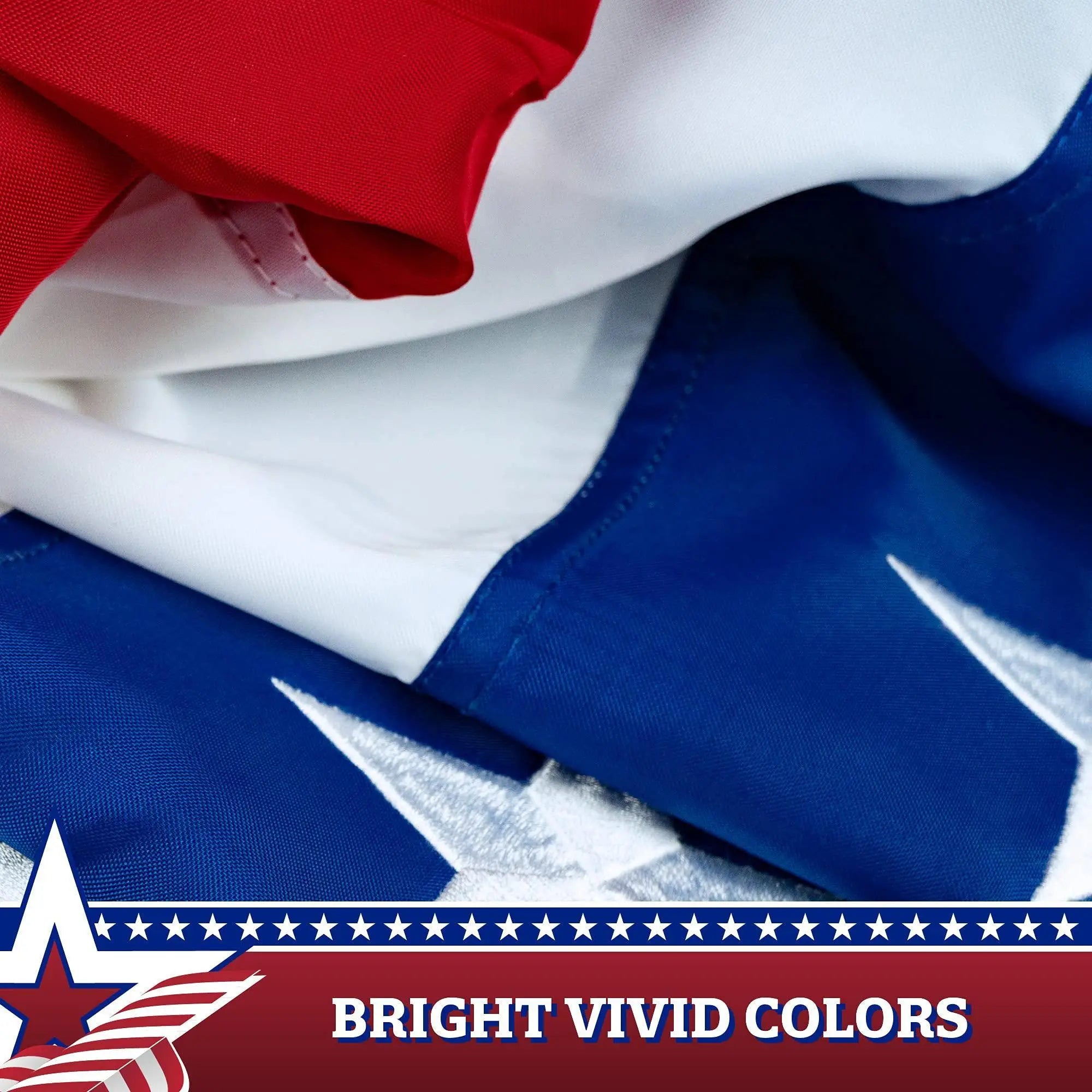 USA Pleated Fan Flag 4x8 Feet American USA Bunting Decoration Flags Embroidered Patriotic Stars & Sewn Stripes Canvas Header Brass Grommets G128