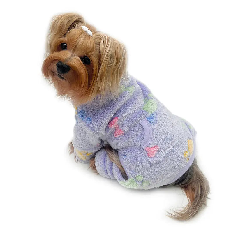 Ultra Plush Colorful Bones/Paws Turtleneck Pajamas Klippo