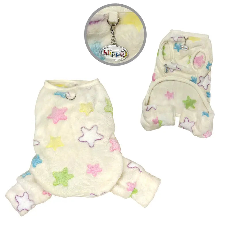 Ultra Plush Colorful Stars Front Sleeveless Pajamas Klippo