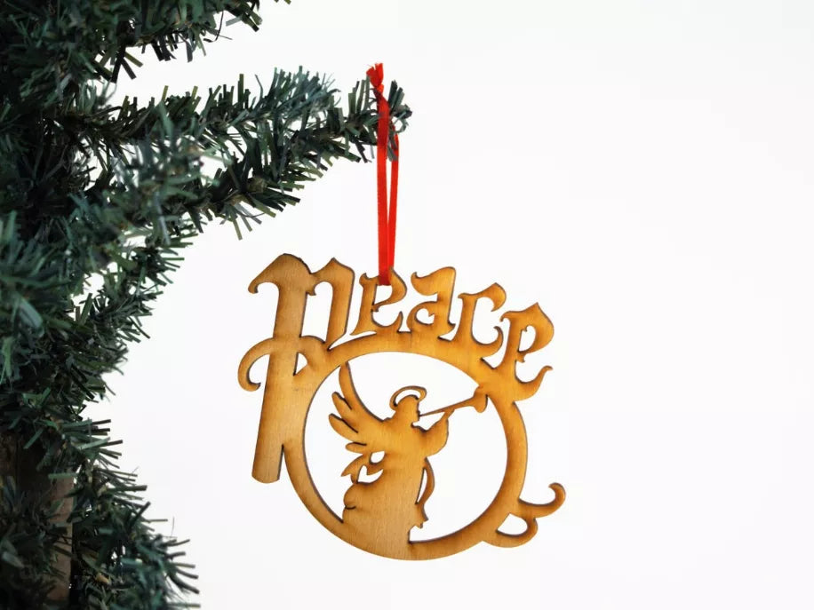 Unfinished Christmas Wood Ornament Rocket Laser Graphics