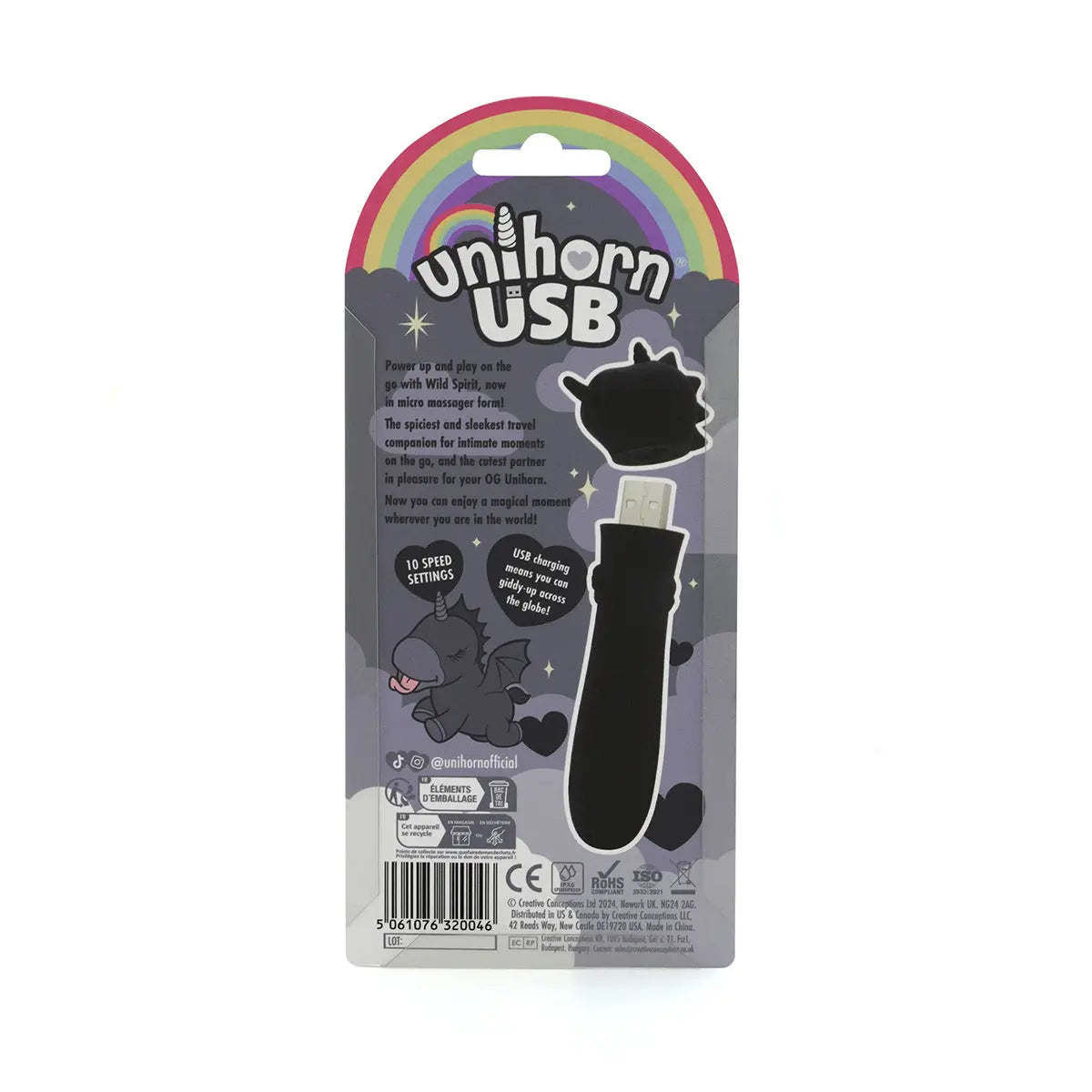 Unihorn USB Bullet Wild Spirit Black Creative Conceptions