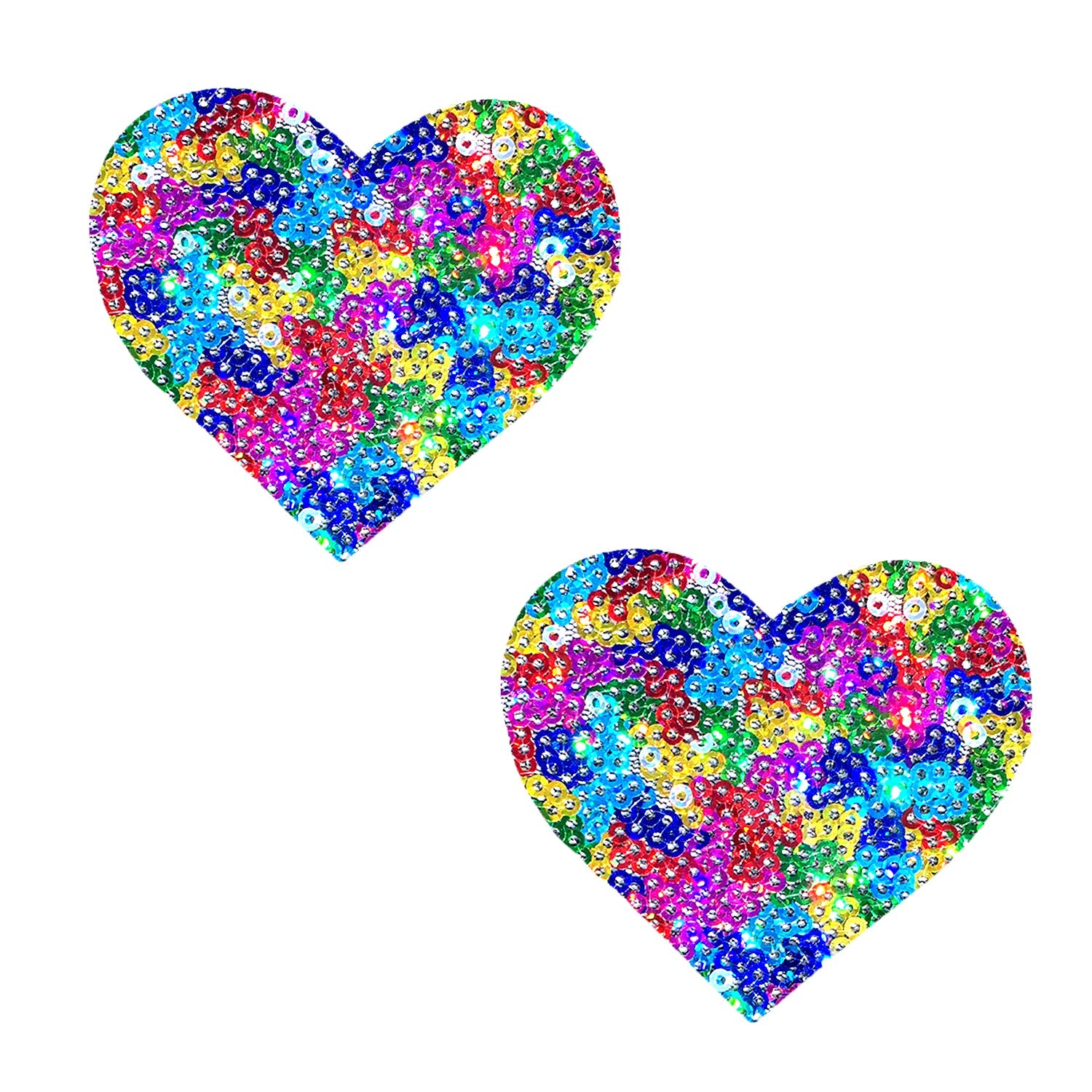 Unipoo Sparkle Sequin Multicolor I Heart U  Nipztix Pasties Neva Nude
