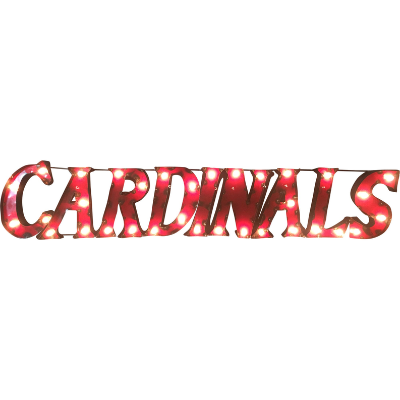 University of Louisville "Cardinals" Lighted Recycled Metal Wall Decor LRT SALES