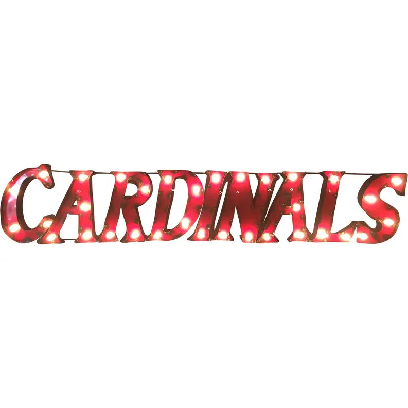 University of Louisville "Cardinals" Lighted Recycled Metal Wall Decor LRT SALES