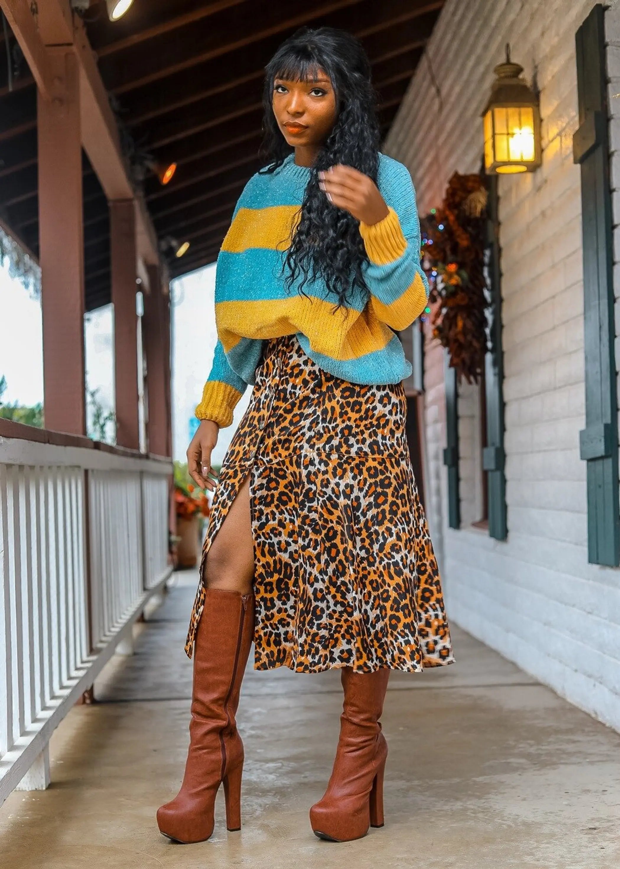 Untamed Animal Print High Waisted Midi Skirt SurelyMine