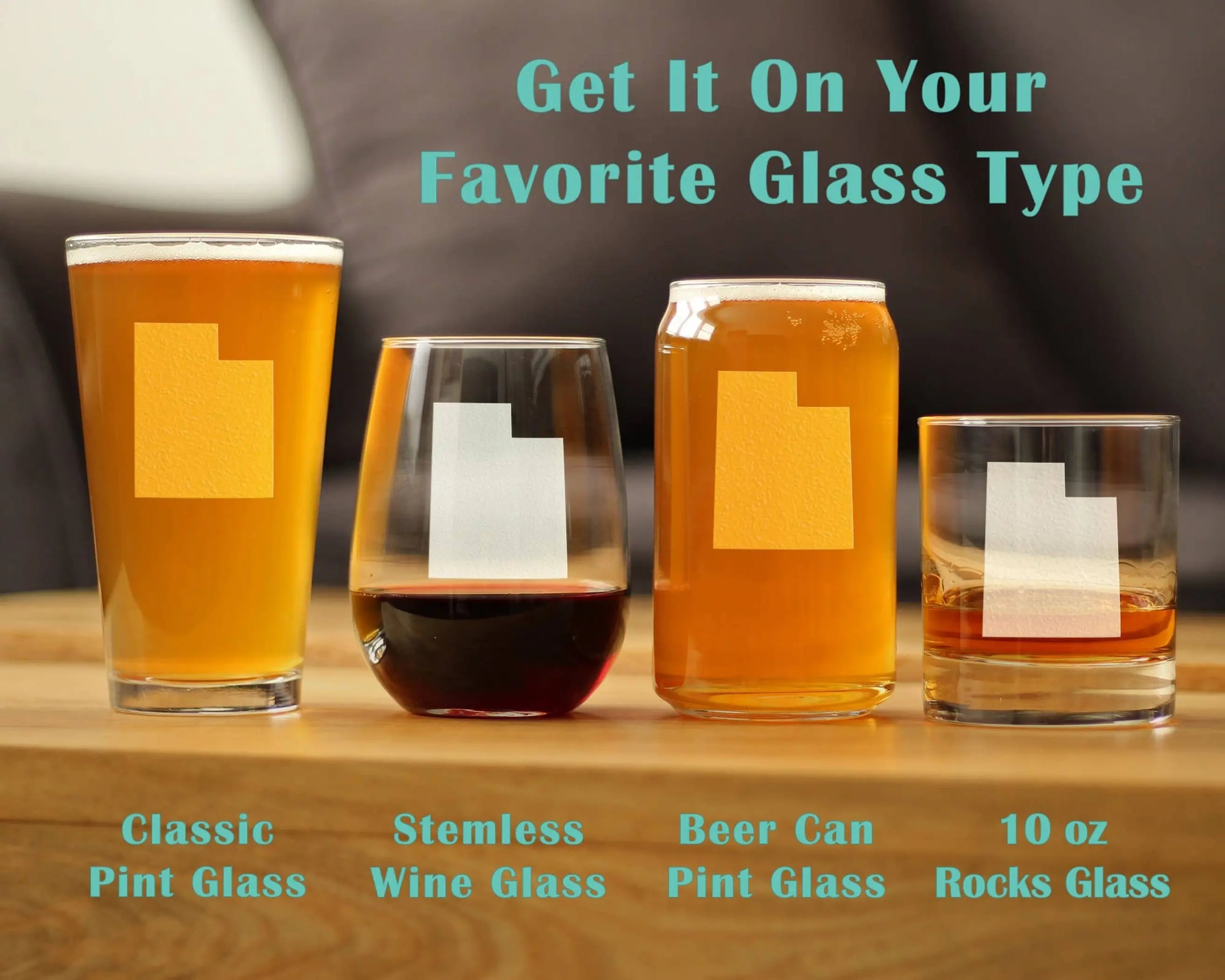 Utah Outline Beer Can Pint Glass - Utahns Gifts and Decor Bevvee