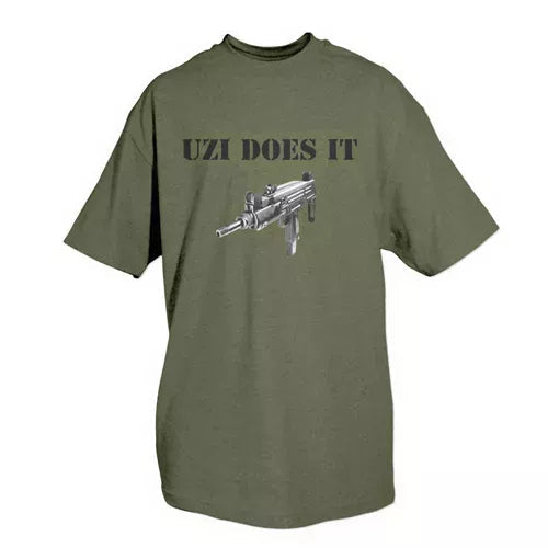 Uzi Does It T-Shirt Olive Drab Fox Outdoor