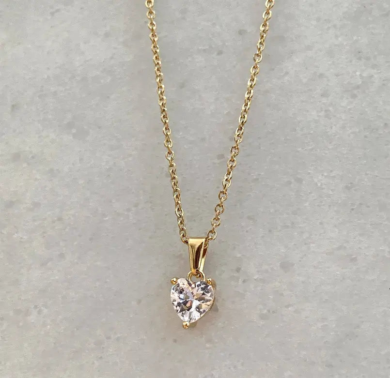 VALENTINE HEART CZ DIAMOND PENDANT NECKLACE Mai Desiree