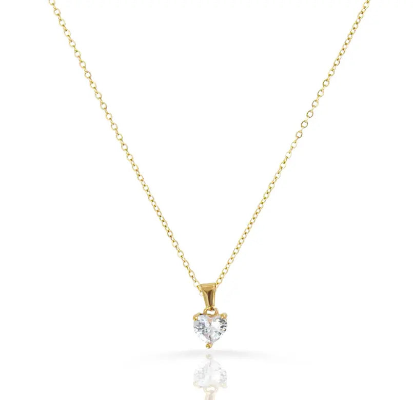 VALENTINE HEART CZ DIAMOND PENDANT NECKLACE Mai Desiree