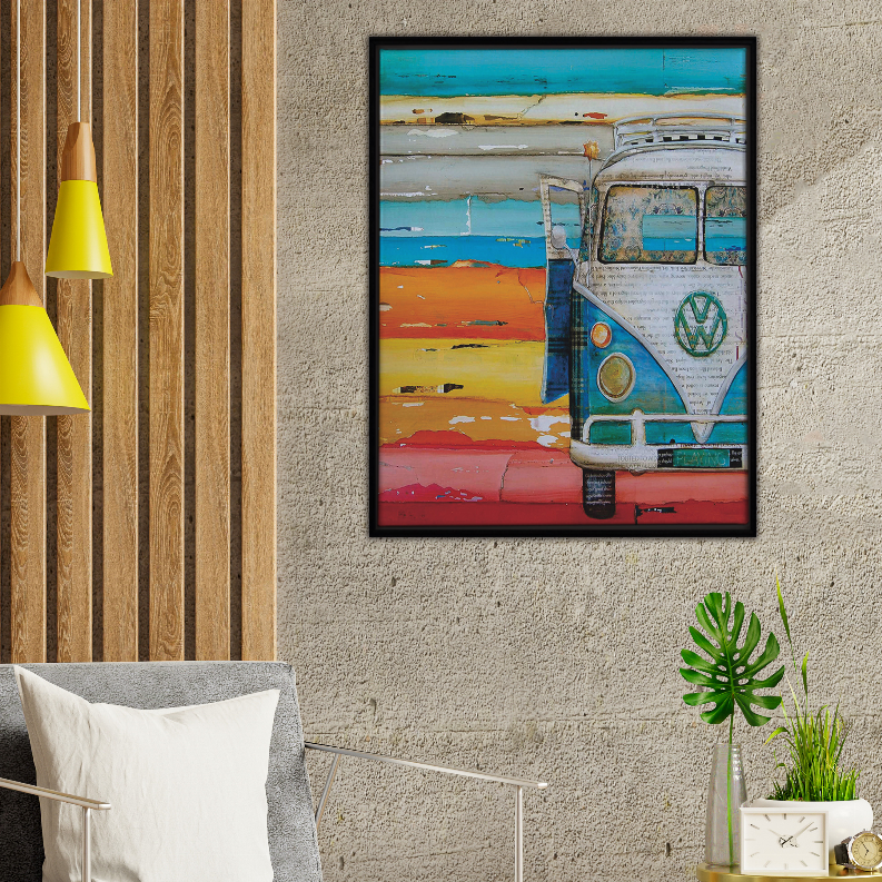 VW Bus Art Print Blankets2U