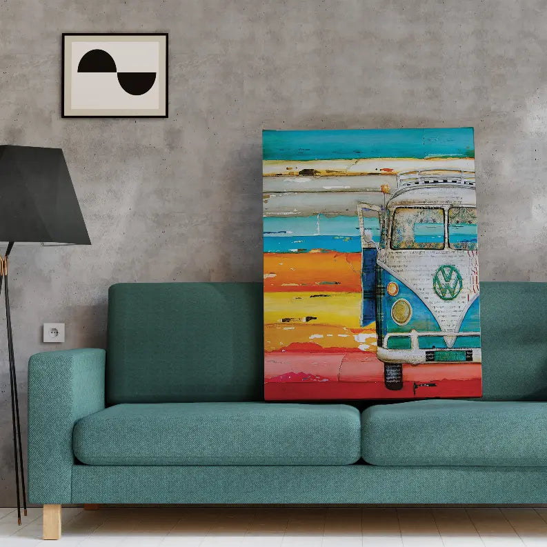 VW Bus Art Print Blankets2U