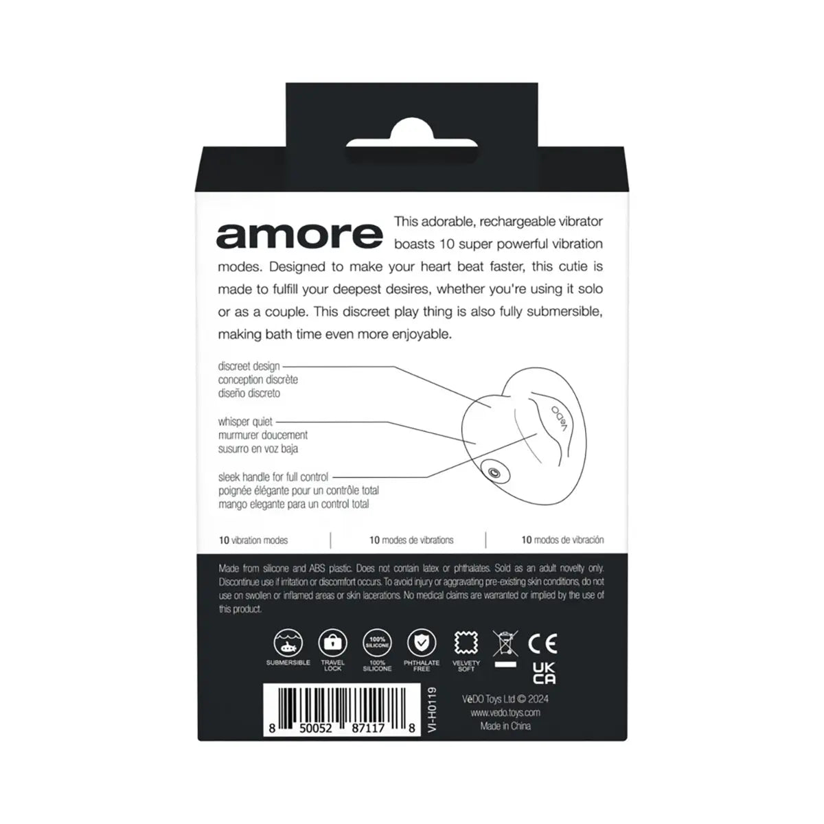 VeDO Amore Rechargeable Pleasure Vibe Black - GreatEagleInc