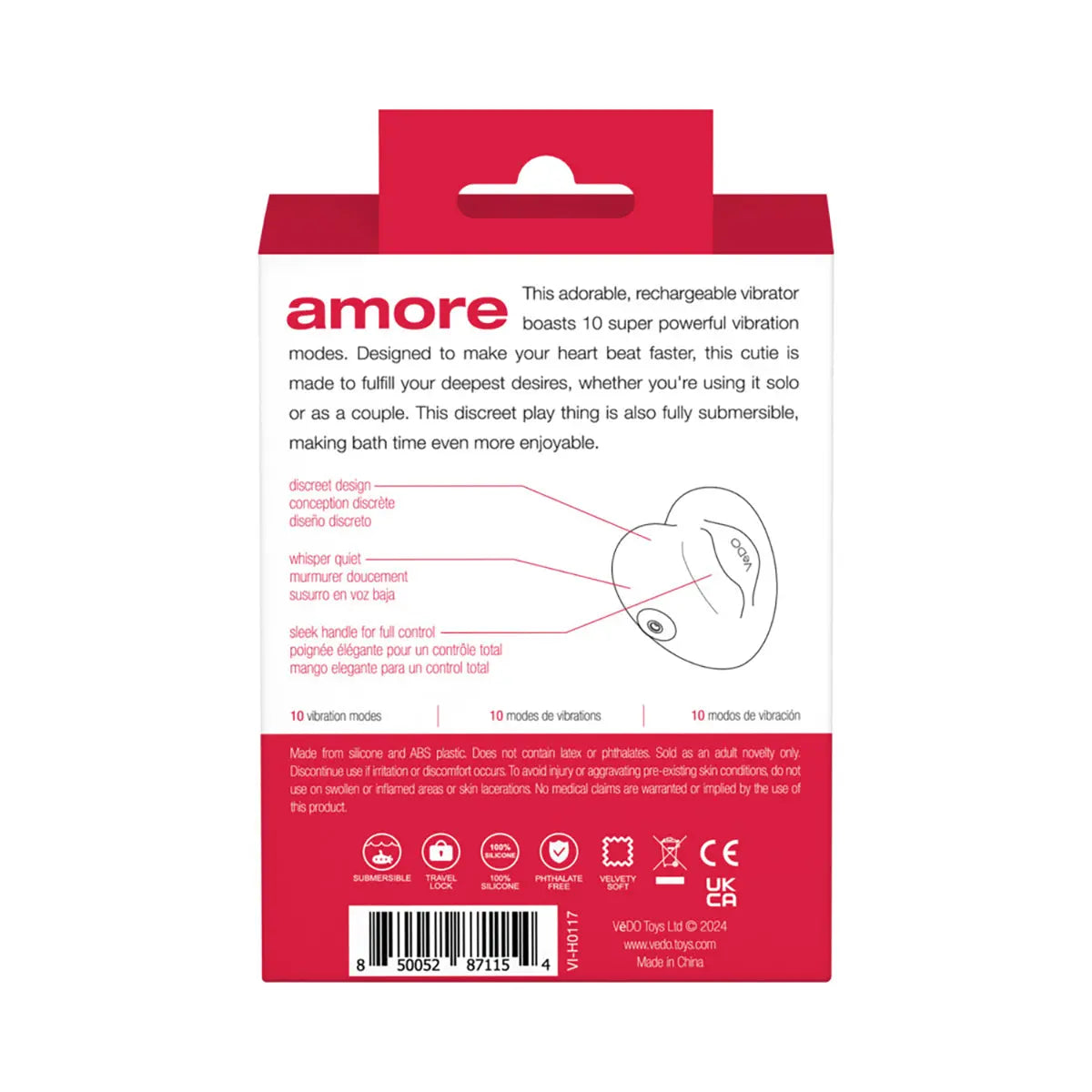 VeDO Amore Rechargeable Pleasure Vibe Red VeDO
