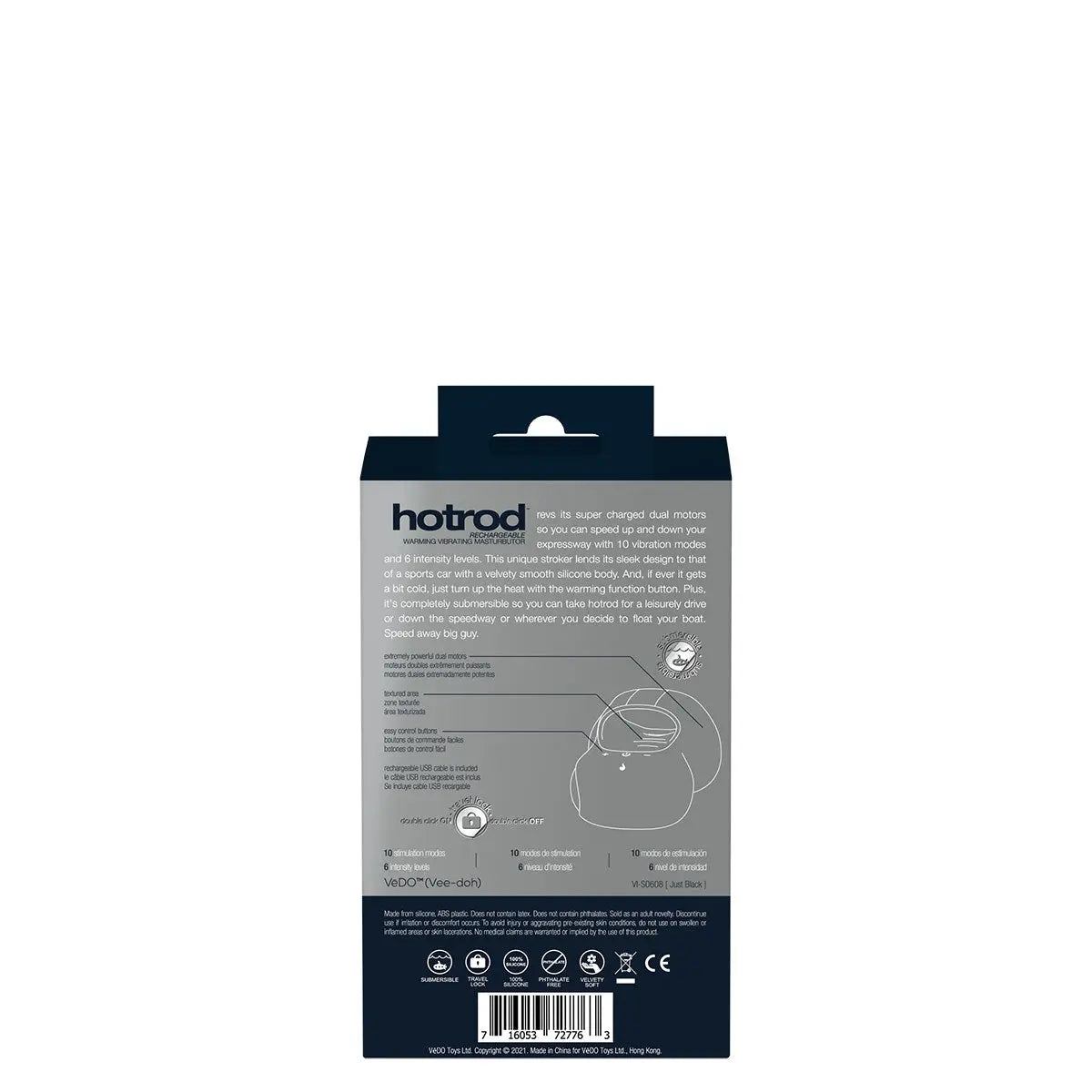 VeDO Hotrod Warming Masturbator - Black - GreatEagleInc