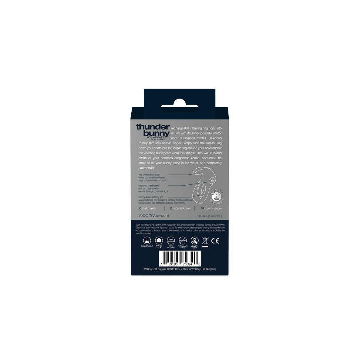 VeDO Thunder Bunny Vibrating Dual C-Ring - Black VeDO