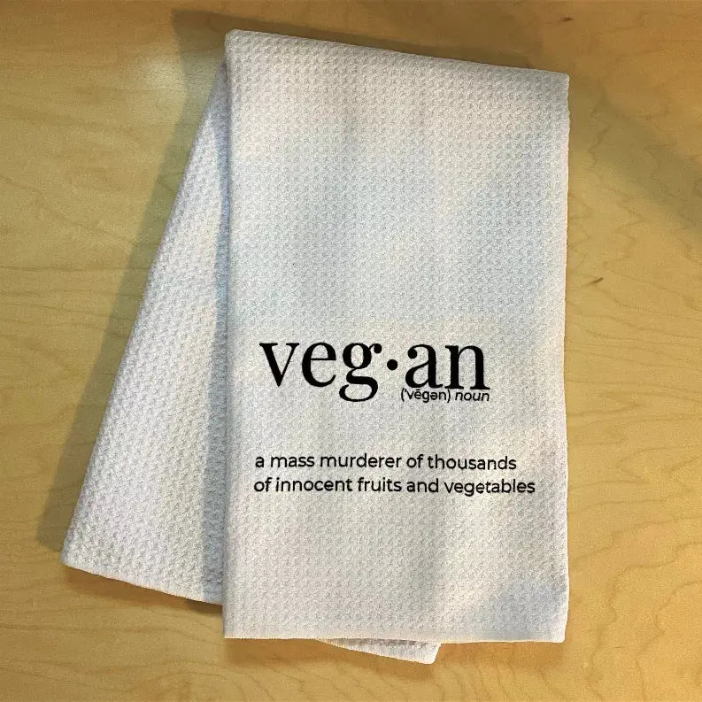 Vegan Definition - Tea Towel Black Cat Bazaar