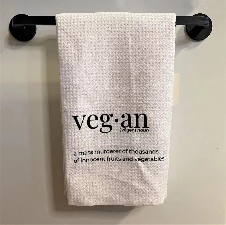 Vegan Definition - Tea Towel Black Cat Bazaar