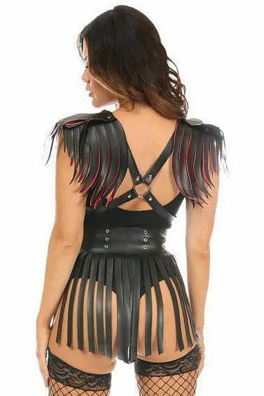 Vegan Leather Body Harness with Fringe Daisy Corsets