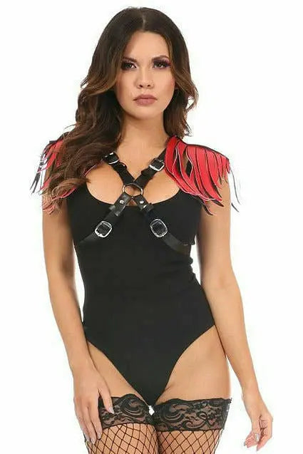 Vegan Leather Body Harness with Fringe Daisy Corsets