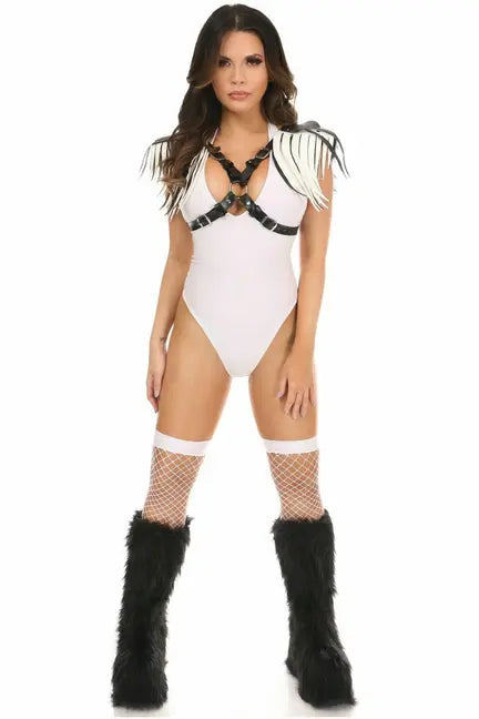 Vegan Leather Body Harness with Fringe Daisy Corsets