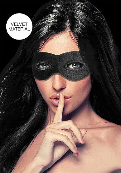 Velvet & Velcro Eye Mask Adjustable Black SHOTS AMERICA