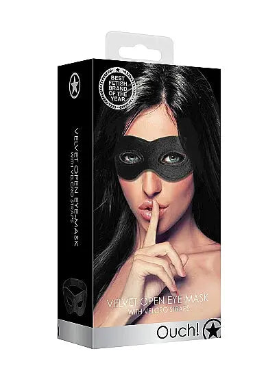 Velvet & Velcro Eye Mask Adjustable Black SHOTS AMERICA