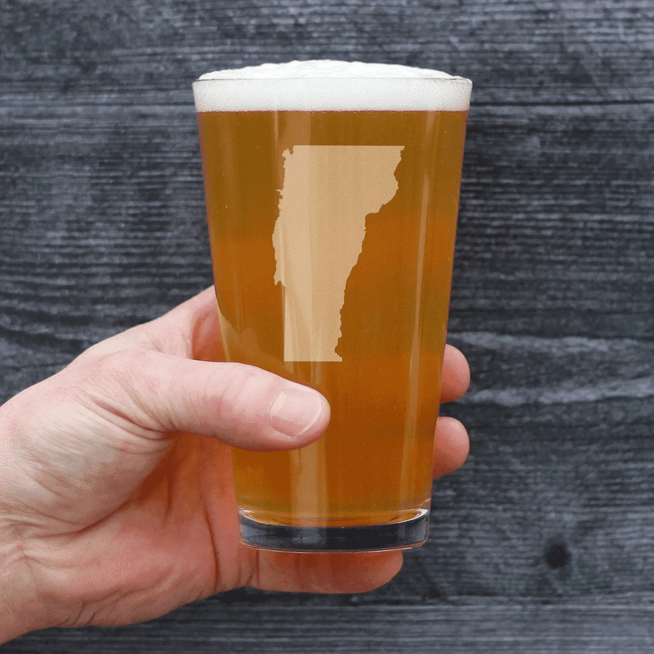 Vermont Outline Pint Glass for Beer - Vermonters Gifts Bevvee